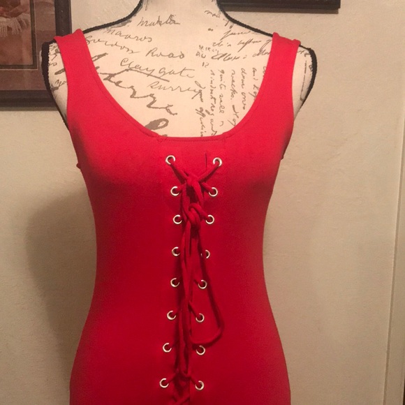 HEART HIPS Red dress Spandex - Picture 2 of 4